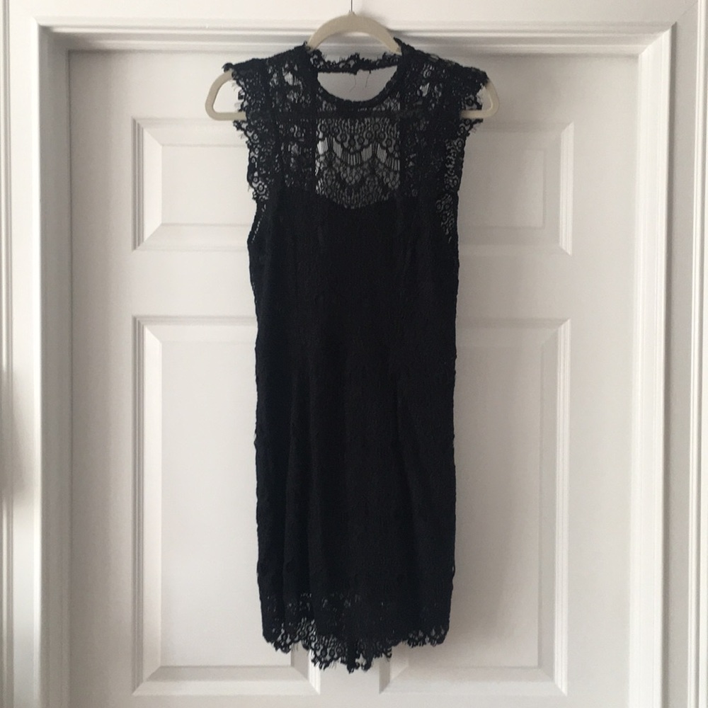 Black lace free people dress